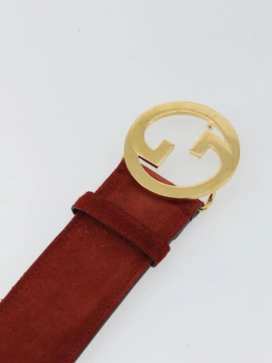 GUCCI Interlocking Belt Suede 33.1\